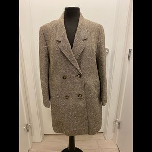 Double breasted flecked  Linen coat S